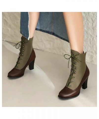 Wide Calf Boots for Women European Court Equestrian Sport Boots Lace Up Leather Chelsea Boots Wedding Party Boots Brown $12.7...