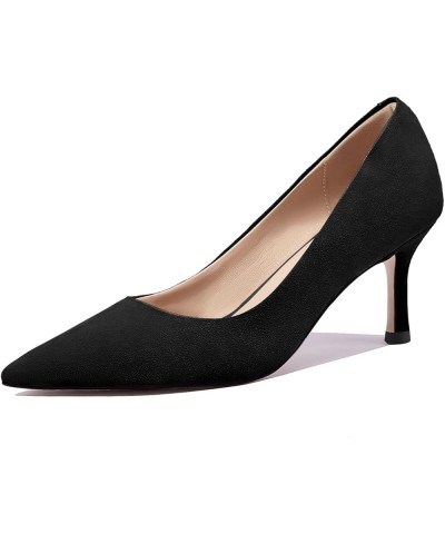 Women Stiletto Heels Pumps Breathable Foam Pointed Toe High Heels Pumps 3 inches Black Sexy Wedding Shoes Comfortable High He...