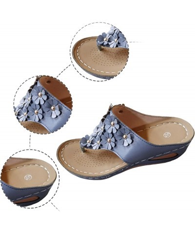 Flip Flop Women Dressy Indoor Sandals For Women Sandals Comfortable Black Slides For Women Dressy Flip Flops J-blue $19.37 Sa...