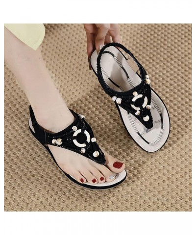 sandals women strappy, Women's Fashion Casual Flats Rhinestone Round Toe Sandals Buckle Strap Sandals Z 03-black $12.46 Sandals