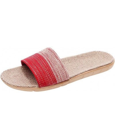 Women Sandals Size 9 House Slippers for Women Linen Flip-Flops Shoes Sandals Shoes Home Breathable Women Slipper Cotton Beach...