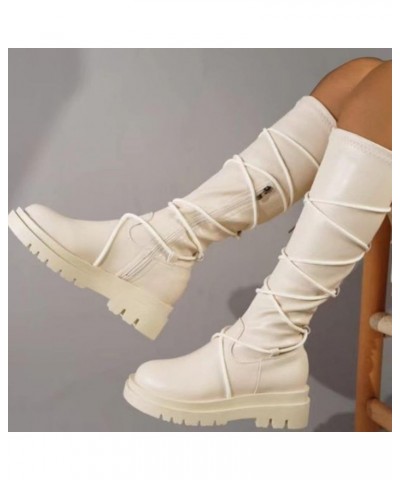 Snow Boots for Women Short Chelsea Booties Ankle Boots for Women Knee High Go-Go Boots White 4 $26.92 Boots