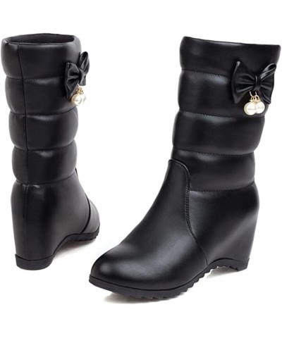 Black Boots for Women Women'S Western Booties Combat Boots Womens Mid Calf Boots Dressy D-black $18.60 Boots