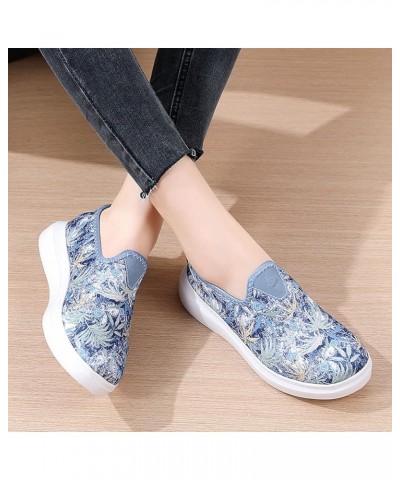 Walking Shoes for Women Wide Width Trainers Mesh Casual Sock Sneakers Toddler Boy Sneakers Blue 2 $18.34 Athletic Shoes