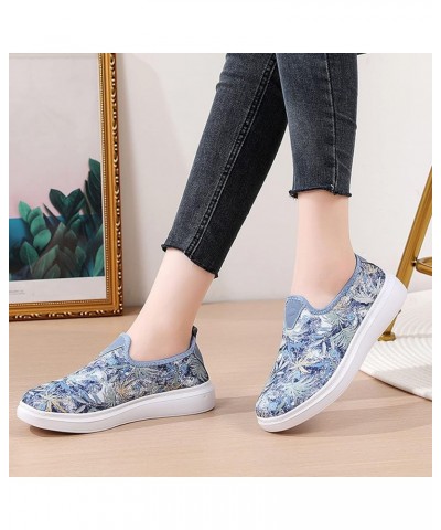 Walking Shoes for Women Wide Width Trainers Mesh Casual Sock Sneakers Toddler Boy Sneakers Blue 2 $18.34 Athletic Shoes