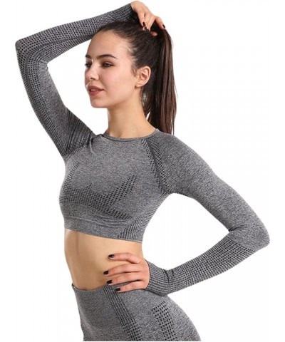 Women's Long Sleeve Yoga Tops Breathable High Intensity Workout Shirts Wicking Fitness Racerback Woman S Workout Dark Gray $1...