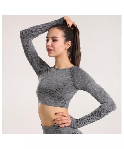 Women's Long Sleeve Yoga Tops Breathable High Intensity Workout Shirts Wicking Fitness Racerback Woman S Workout Dark Gray $1...