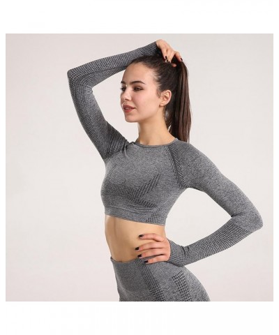 Women's Long Sleeve Yoga Tops Breathable High Intensity Workout Shirts Wicking Fitness Racerback Woman S Workout Dark Gray $1...