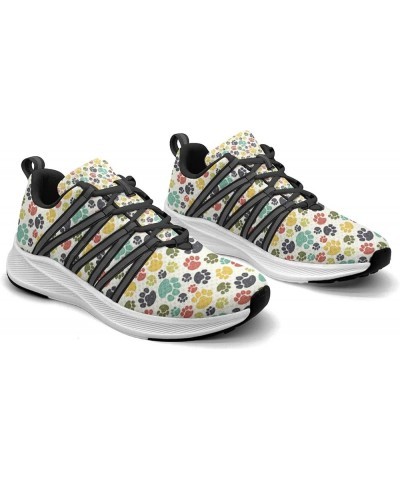 Colorful Dog Footprints Shoes for Women Walking Running Shoes Comfortable Tennis Sports Sneaker Gifts Custom 5 $33.60 Athleti...