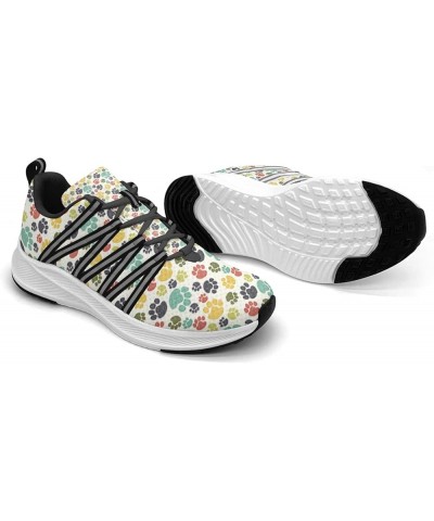 Colorful Dog Footprints Shoes for Women Walking Running Shoes Comfortable Tennis Sports Sneaker Gifts Custom 5 $33.60 Athleti...