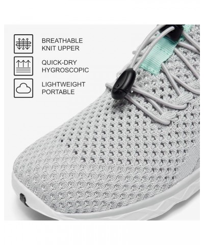 Women's Lightweight Aqua Water Shoes Slip-on Quick Drying Swim Shoes Light Gray/Aqua $12.99 Athletic Shoes