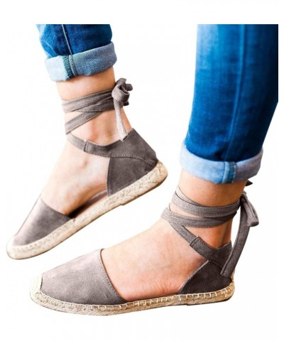 Strappy Sandals Women Bohemian Wedges For Women Dressy Comfort Sandals For Women Sandals For Women'S Strappy Low Chunk Grey-e...