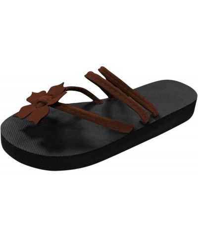 Women Sandals 10 Women'S Flats Flip Flops Women Slides Women Mini Platform Boots For Women Black Wedge Booties For Wome Brown...