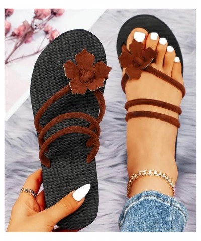 Women Sandals 10 Women'S Flats Flip Flops Women Slides Women Mini Platform Boots For Women Black Wedge Booties For Wome Brown...