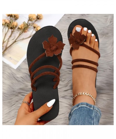 Women Sandals 10 Women'S Flats Flip Flops Women Slides Women Mini Platform Boots For Women Black Wedge Booties For Wome Brown...