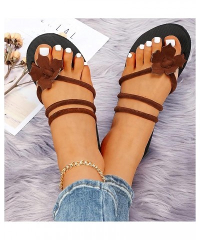 Women Sandals 10 Women'S Flats Flip Flops Women Slides Women Mini Platform Boots For Women Black Wedge Booties For Wome Brown...