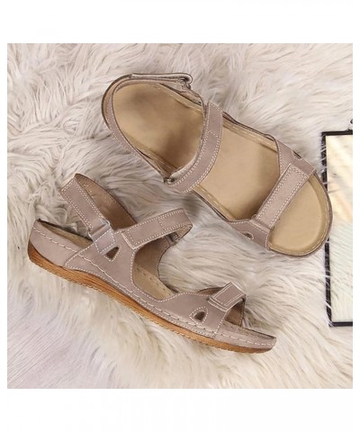 Flats for Women Open Toe Strappy Lace Up Espadrilles Platform Wedges Casual Sandals Braided Flip Flop Shoes 138-hyems-e-grey ...