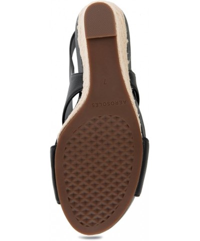 Women's Payton Wedge Sandal Black Pu $25.30 Sandals