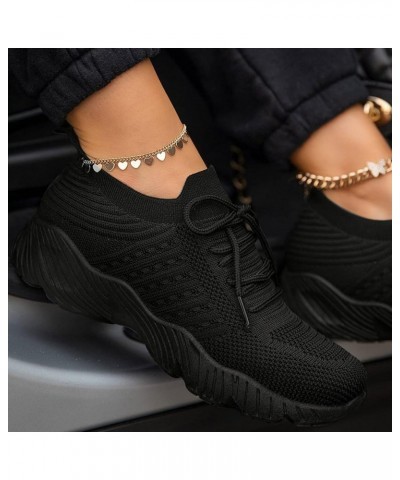 Black Casual Sneakers for Women Platform Women's Black Slip On Tennis Shoes Walking Shoes for Women Slip Ons Women's Sneakers...