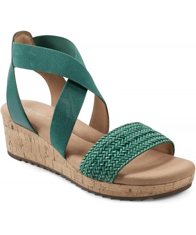 Womens Lorena Wedge Sandals Green $30.06 Loafers & Slip-Ons