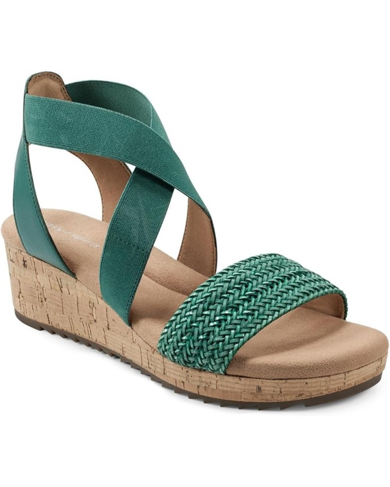 Womens Lorena Wedge Sandals Green $30.06 Loafers & Slip-Ons