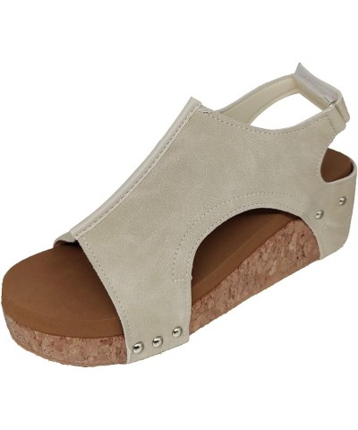 Wedge Sandals for Women, Sandals Women Dressy Comfortable Summer Open Toe Platform Sandals Shoes with Buckle Strap Khaki $19....