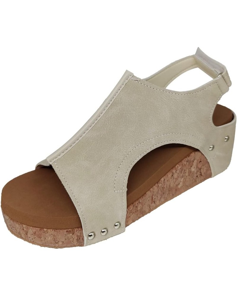 Wedge Sandals for Women, Sandals Women Dressy Comfortable Summer Open Toe Platform Sandals Shoes with Buckle Strap Khaki $19....