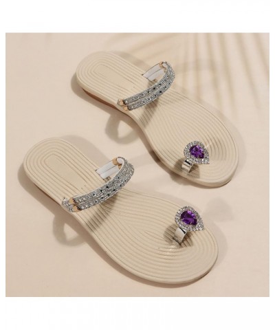 Teen Girls Lace-Up Slippers Women Flat Thong Slippers Butterfly Set Toe Sandals Girls Set Sandals Flat Strap Hjk3-purple $13....