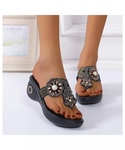 Tan Wedge Sandals for Women Women Sandals New Pattern Fashion Summer Round Toe Wedge Comfortable Non Slip Large Gold $29.63 A...