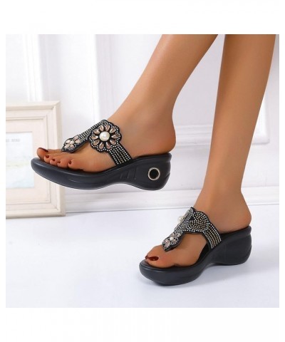 Tan Wedge Sandals for Women Women Sandals New Pattern Fashion Summer Round Toe Wedge Comfortable Non Slip Large Gold $29.63 A...