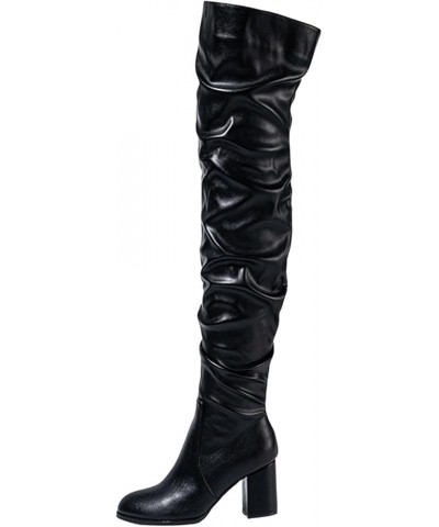 Over the Knee Boots for Women, Platform Thigh High Boots Chunky Heel Knee High Boots Fashion Long Boot Winter Round Toe Stret...