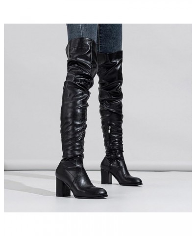 Over the Knee Boots for Women, Platform Thigh High Boots Chunky Heel Knee High Boots Fashion Long Boot Winter Round Toe Stret...