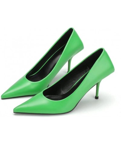 Women's Fashion Pointed Toe Stiletto High Heel Dress Pump Shoes B Green $23.25 Pumps