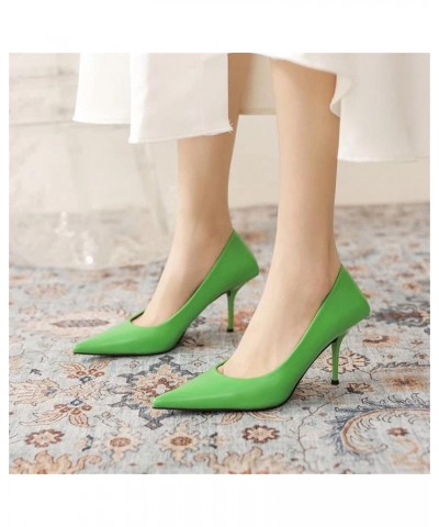 Women's Fashion Pointed Toe Stiletto High Heel Dress Pump Shoes B Green $23.25 Pumps