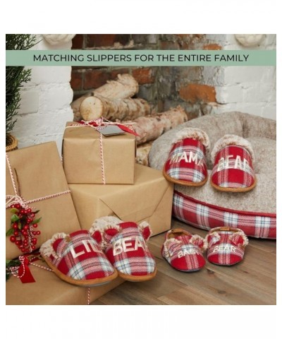 womens Gifts for Mom Cute Cozy Mothers Day Mama Bear Slipper Red/Blue Plaid $16.47 Slippers