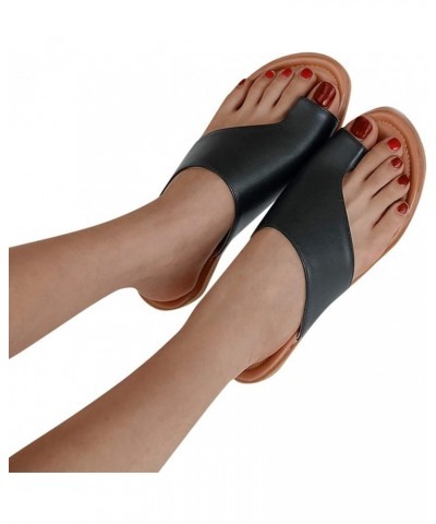 Women's Floral Sandals Wedges Shoes Outdoor Slippers Z-02 Black $10.79 Athletic Shoes