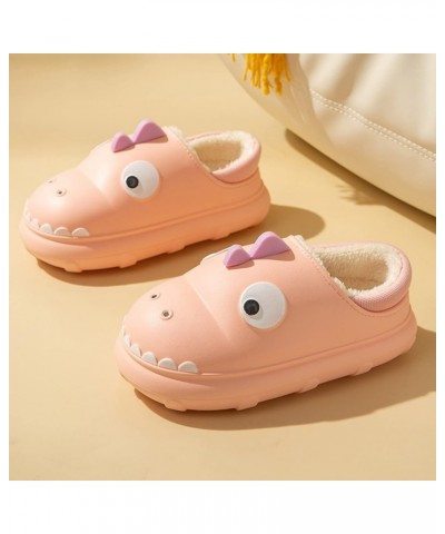 Women's Home Slippers Round Head Open Toes Flat Bottom Comfortable Cotton Linen House Slippers C-pink $14.74 Slippers