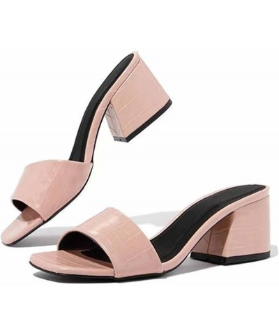 Heels for Women Open Toe, Women's Platform Chunky High Heel Sandals Ankle Strap Open Toe Heeled Shoes for Party Z 01-pink $12...