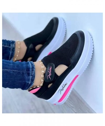 Sneakers for Women Walking Shoes Lace-up Classic Fashion Dressy Casual Summer Slip On Platform Flats Loafers U-black $17.98 F...