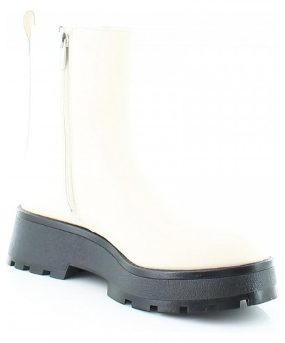 Womens Neframes Zipper Block Heel Ankle Boots Creamy White $41.65 Boots