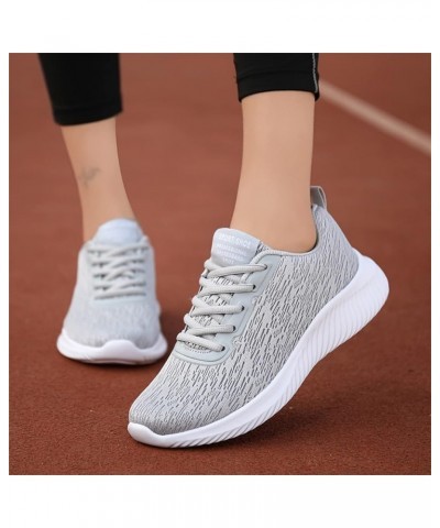 mule sneakers for women, Woemens Outdoor Mesh Sports Shoes Runing Breathable Lace-Up Sneakers Z-03 Grey $14.44 Fashion Sneakers