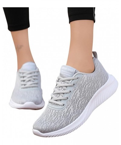 mule sneakers for women, Woemens Outdoor Mesh Sports Shoes Runing Breathable Lace-Up Sneakers Z-03 Grey $14.44 Fashion Sneakers