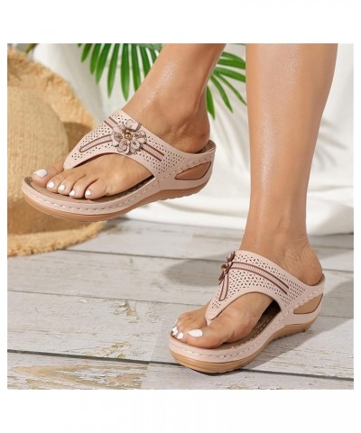 Orthopedic Flip Flops Orthopedic Comfortable Walking Round Toe Flats Shoes Wide Women Wedge Sandals Wide Heels for Women Plan...