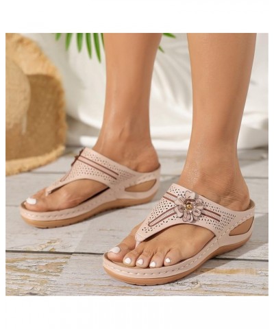 Orthopedic Flip Flops Orthopedic Comfortable Walking Round Toe Flats Shoes Wide Women Wedge Sandals Wide Heels for Women Plan...