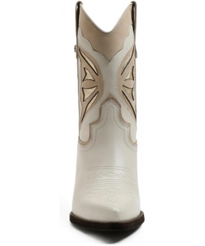 Womens Wynne Leather Heels Cowboy, Western Boots Modern Ivory Leather $15.38 Boots