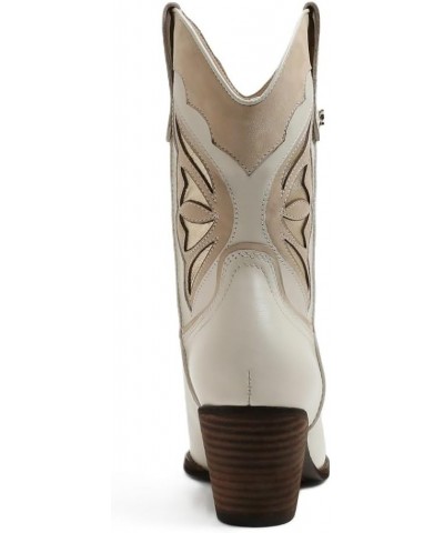 Womens Wynne Leather Heels Cowboy, Western Boots Modern Ivory Leather $15.38 Boots