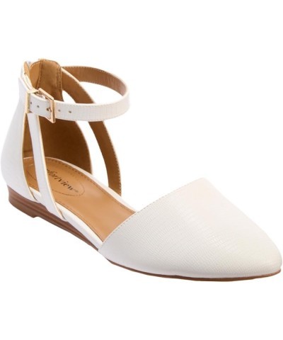 Women's Wide Width The Paris Flat White $21.41 Flats