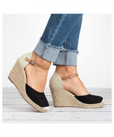 Womens Closed Toe Sandals, Espadrilles for Women Closed Toe Wedges Summer Sandals Ankle Strap Casual Closed Toe Wedge Sandals...