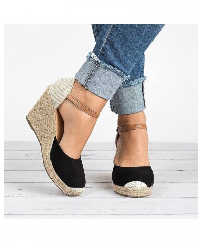 Womens Closed Toe Sandals, Espadrilles for Women Closed Toe Wedges Summer Sandals Ankle Strap Casual Closed Toe Wedge Sandals...