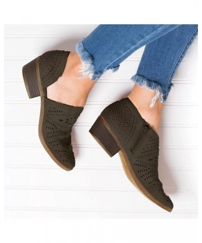 Cute Sandals For Women Flip Flops For Single Casual Shoes Hollow-out Low Heel Cutout Booties Zipper Ankle Boots Green $18.76 ...